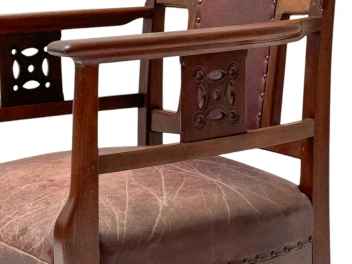 Jac. van den Bosch Arts & Crafts Club Chair for 't Binnenhuis Amsterdam, 1900s